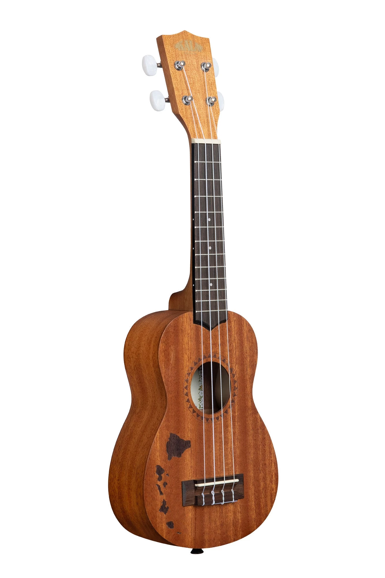 Satin Mahogany Soprano Ukulele With Hawaiian Islands 3 Satin Mahogany Soprano Ukulele With Hawaiian Islands