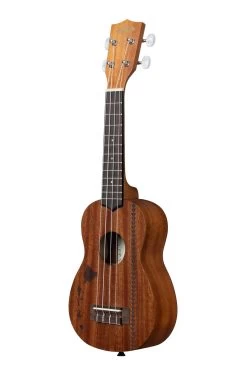 Satin Mahogany Soprano Ukulele With Hawaiian Islands & Tattoo -Ukulele Shop KA 15S H2 20 L