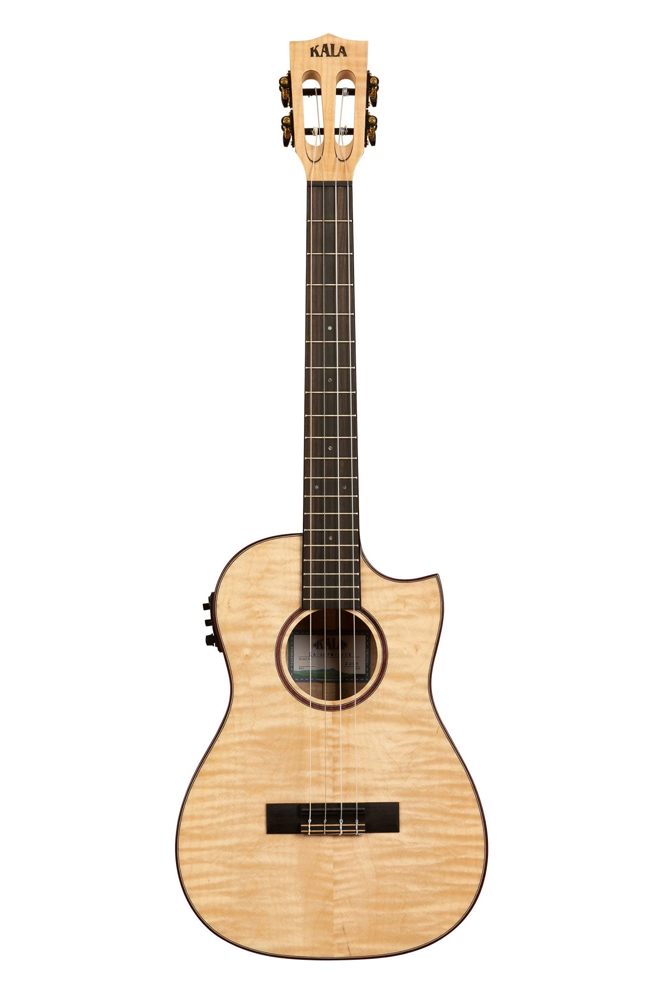 All Solid Flame Maple Cutaway Baritone Ukulele W/ EQ & Bag 4 All Solid Flame Maple Cutaway Baritone Ukulele W/ EQ & Bag - Image 2