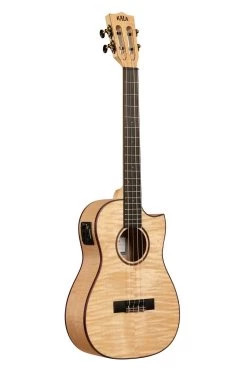 All Solid Flame Maple Cutaway Baritone Ukulele W/ EQ & Bag