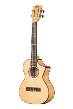 All Solid Flame Maple Cutaway Tenor Ukulele W/ EQ & Bag -Ukulele Shop KA ASFM T CE W BAG 23 L