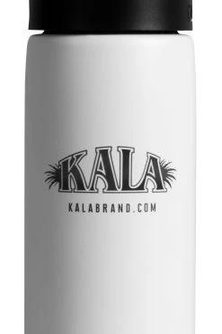 Kala X Camelbak 20 Oz. Woody Water Bottle -Ukulele Shop KA BTL WHT Background Close F