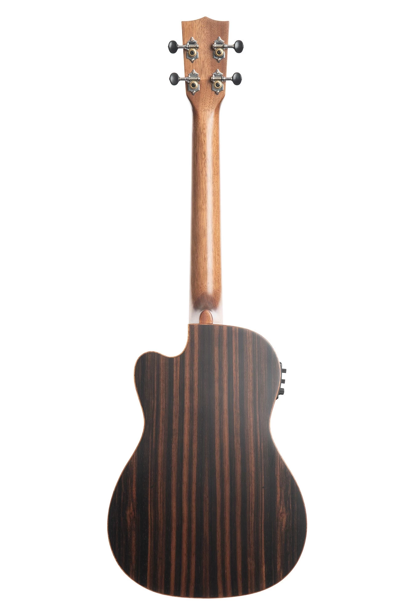 Solid Spruce Top Striped Ebony Baritone Ukulele W/ Cutaway & EQ 5 Solid Spruce Top Striped Ebony Baritone Ukulele W/ Cutaway & EQ - Image 3