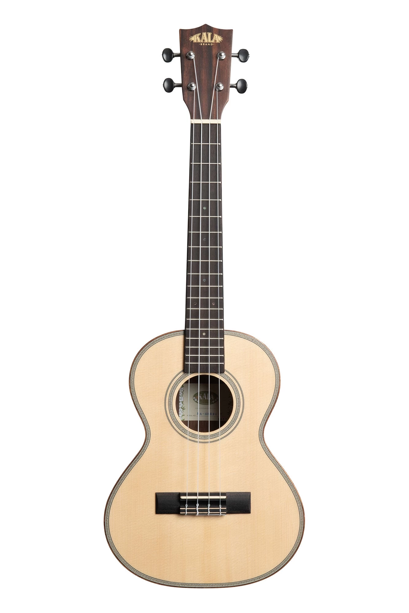 Solid Spruce Top Striped Ebony Tenor Ukulele 4 Solid Spruce Top Striped Ebony Tenor Ukulele - Image 2