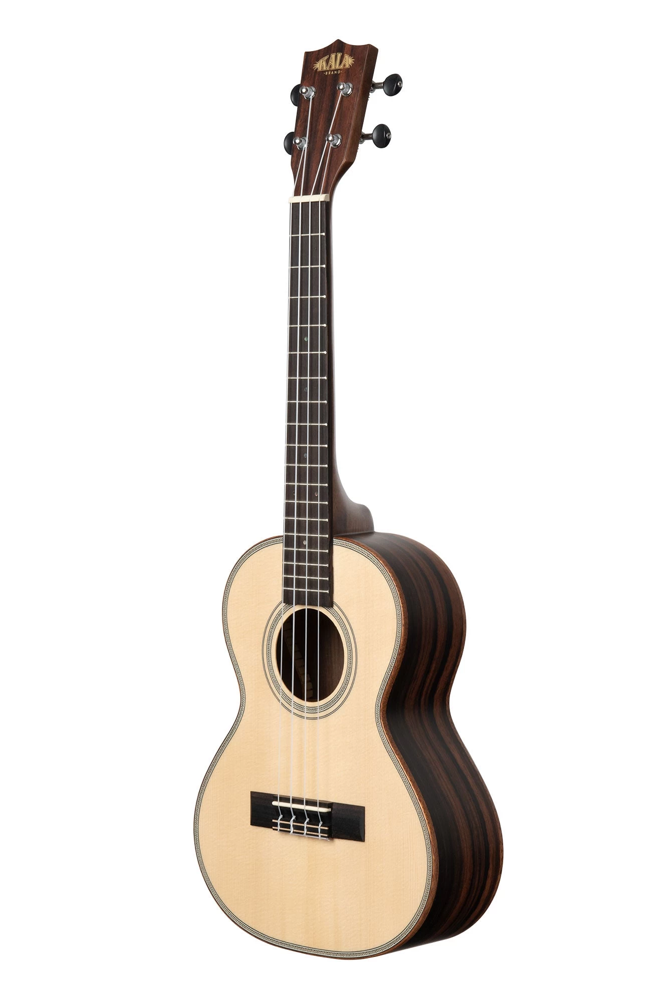 Solid Spruce Top Striped Ebony Tenor Ukulele 6 Solid Spruce Top Striped Ebony Tenor Ukulele - Image 4