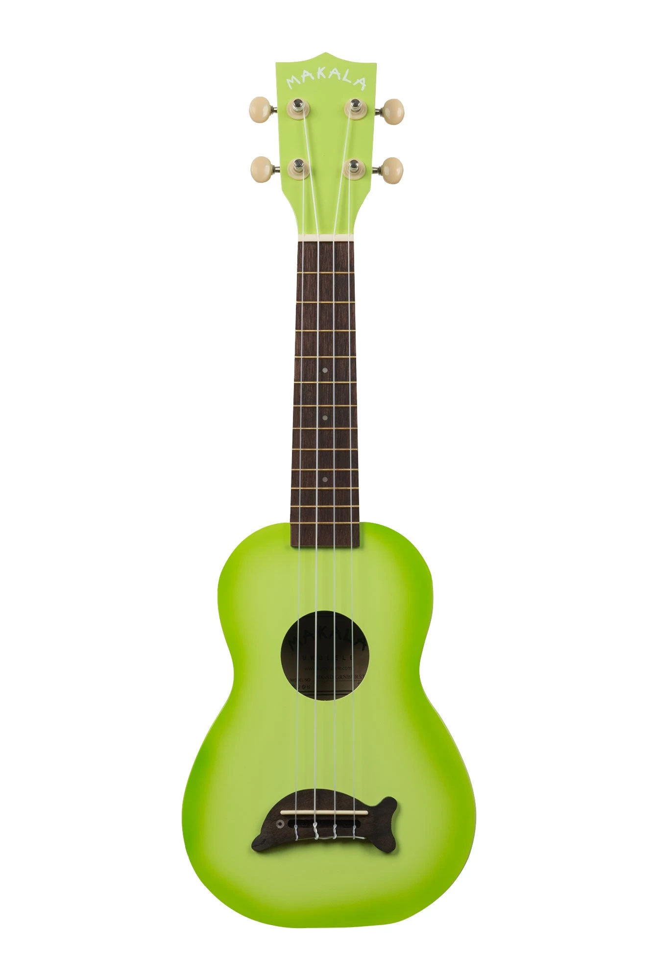 Green Apple Burst Soprano Dolphin Ukulele 5 Green Apple Burst Soprano Dolphin Ukulele - Image 3