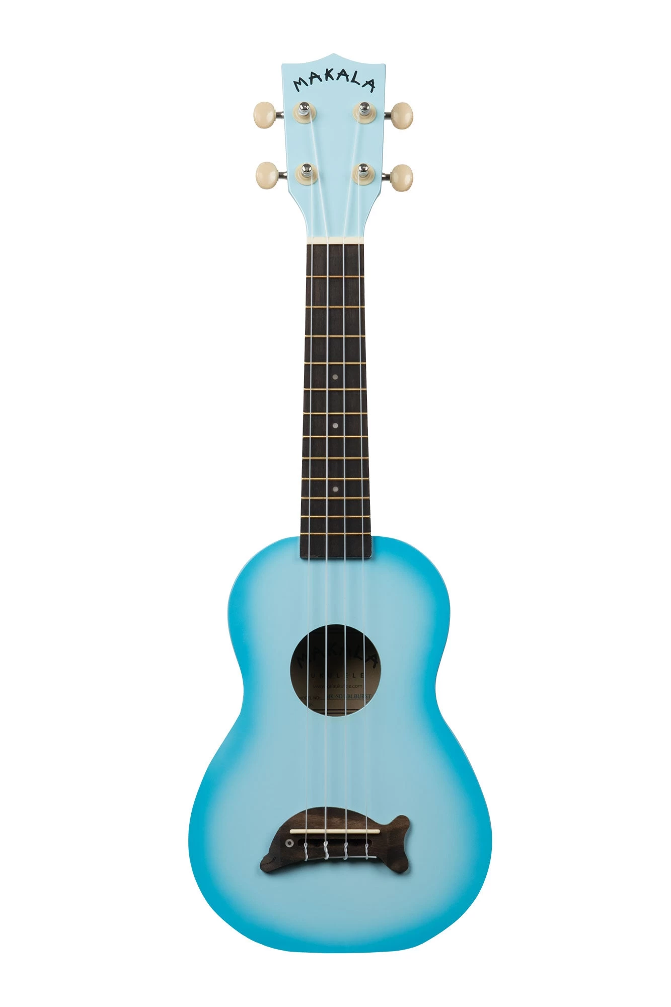 Light Blue Burst Soprano Dolphin Ukulele 4 Light Blue Burst Soprano Dolphin Ukulele - Image 2
