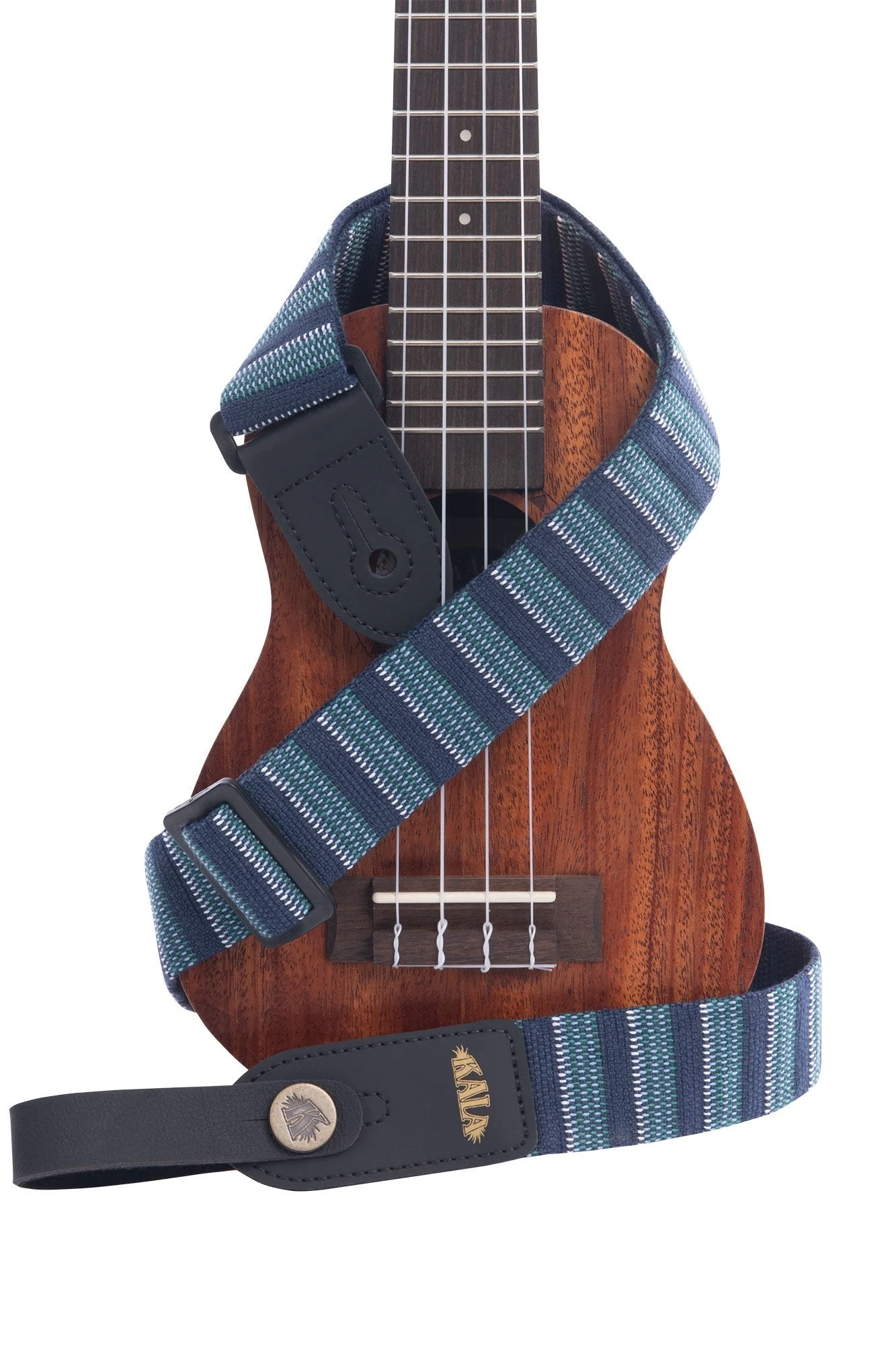 Blue Stripe Handmade Ukulele Strap 3 Blue Stripe Handmade Ukulele Strap