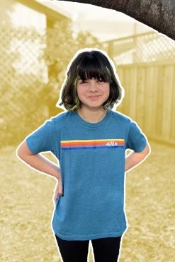 Youth Kala Blue Sunset Stripe T-Shirt 7 Youth Kala Blue Sunset Stripe T-Shirt -Ukulele Shop SurfStripeYouth