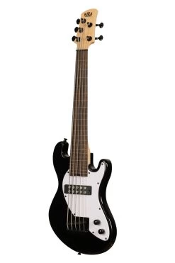 Solid Body 5-String Jet Black Fretless U•BASS® -Ukulele Shop UBASS SB5 BK FL 23 L